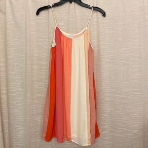 Francesca’s Multicolor Swing Spaghetti Strap Mini Dress